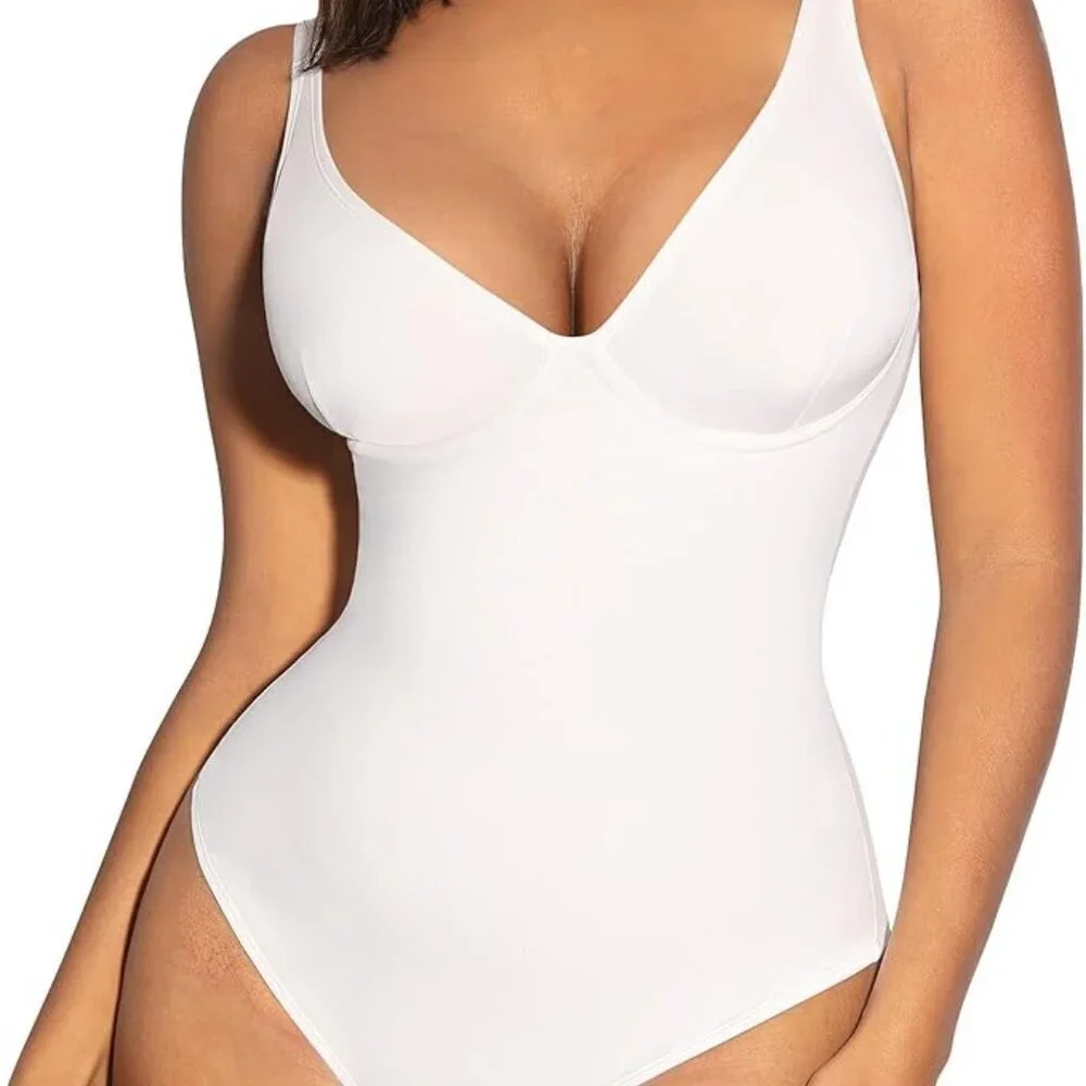 White Body Suits Women Tummy Control